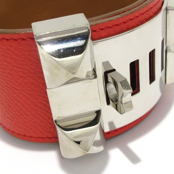 Auth HERMES Collied Cyan/Medor Rose Jaipur Veau Epsom Square R Bracelet - Picture 6 of 10